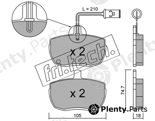 fri.tech. 018.2 — Brake Pad Set, disc brake