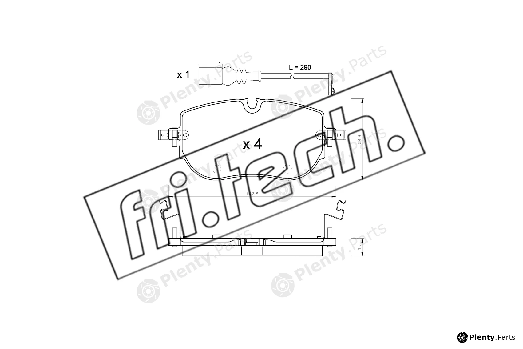 fri.tech. 1319.0 — Brake Pad Set, disc brake