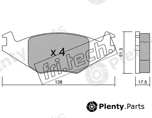 fri.tech. 049.0 — Brake Pad Set, disc brake