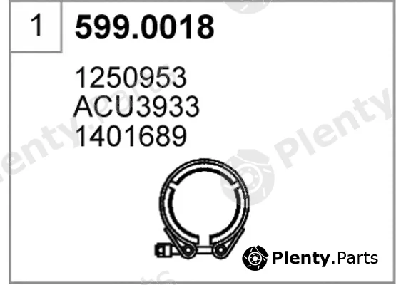 Asso 599.0018 — Mounting Kit, muffler