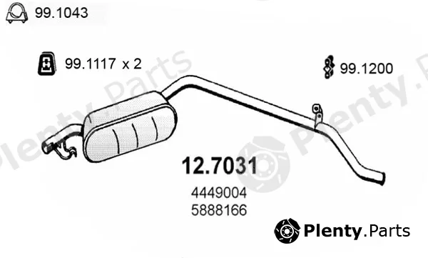 Asso 12.7031 — Rear Muffler