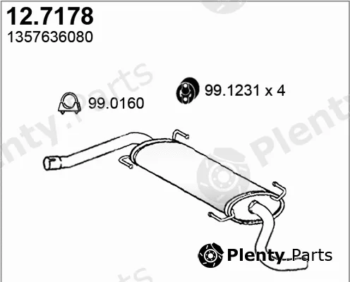 Asso 12.7178 — Rear Muffler
