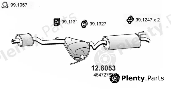 Asso 12.8053 — Centre/Rear Muffler