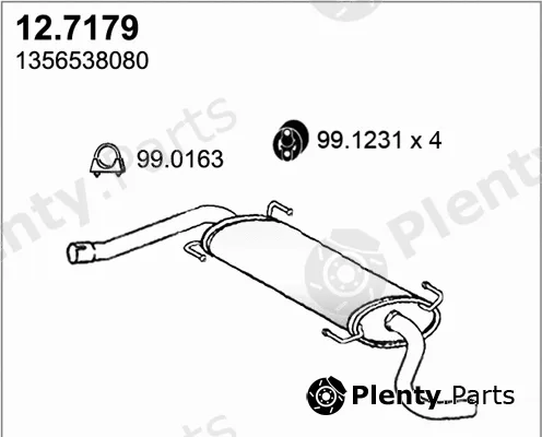 Asso 12.7179 — Rear Muffler