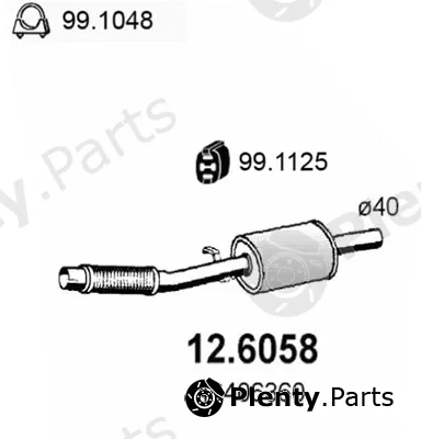 Asso 12.6058 — Centre Muffler