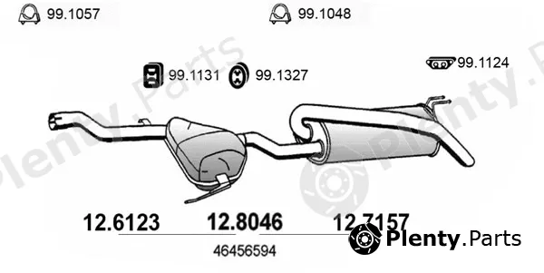 Asso 12.8046 — Centre/Rear Muffler