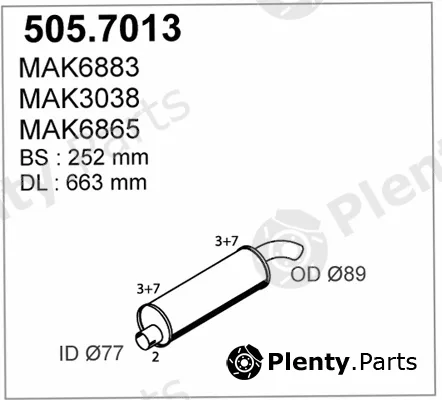 Asso 505.7013 — Centre/Rear Muffler