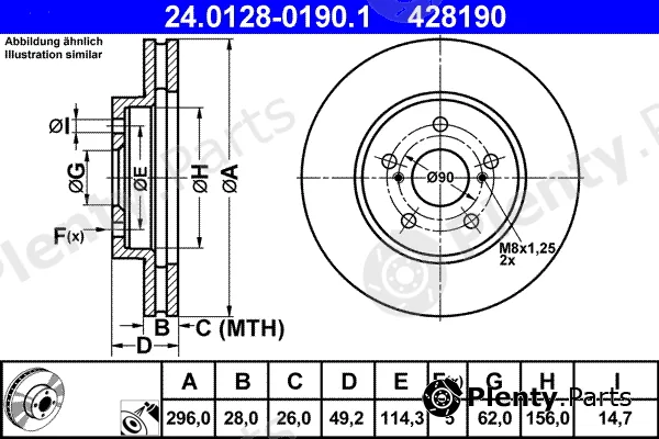 ATE 24.0128-0190.1 — Brake Disc