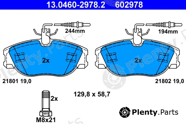 ATE 13.0460-2978.2 — Brake Pad Set, disc brake