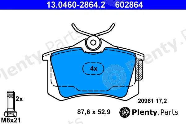 ATE 13.0460-2864.2 — Brake Pad Set, disc brake