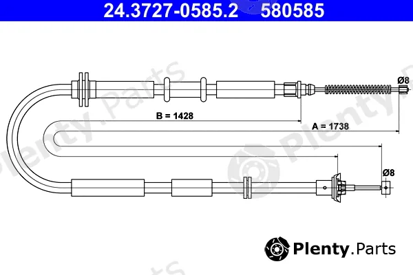 ATE 24.3727-0585.2 — Cable Pull, parking brake