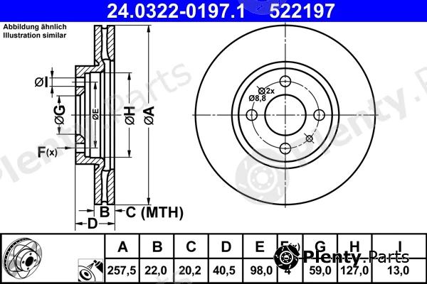 ATE 24.0322-0197.1 — Brake Disc PowerDisc
