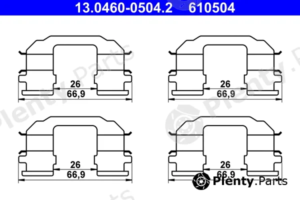 ATE 13.0460-0504.2 — Accessory Kit, disc brake pad