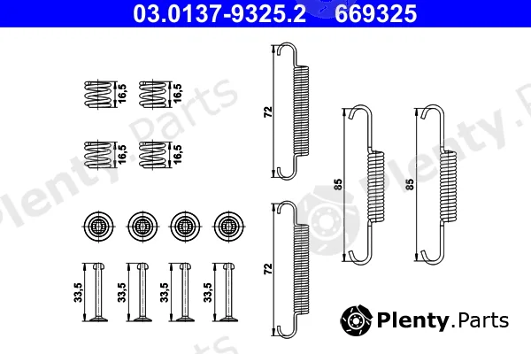 ATE 03.0137-9325.2 — Accessory Kit, parking brake shoes