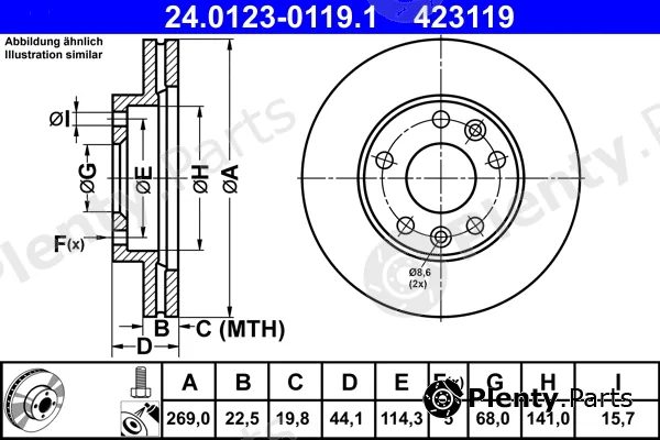 ATE 24.0123-0119.1 — Brake Disc