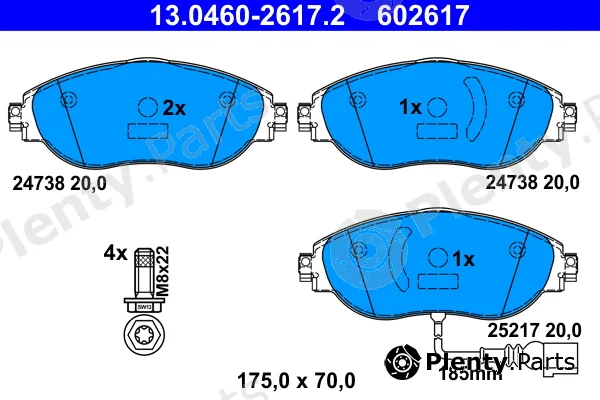 ATE 13.0460-2617.2 — Brake Pad Set, disc brake