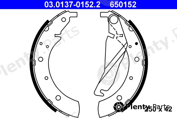 ATE 03.0137-0152.2 — Brake Shoe Set
