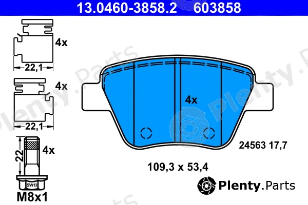 ATE 13.0460-3858.2 — Brake Pad Set, disc brake
