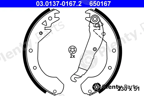 ATE 03.0137-0167.2 — Brake Shoe Set