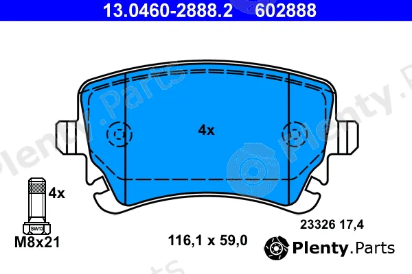 ATE 13.0460-2888.2 — Brake Pad Set, disc brake