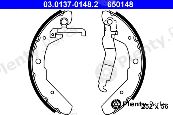 ATE 03.0137-0148.2 — Brake Shoe Set