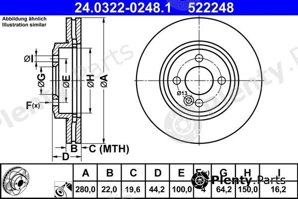 ATE 24.0322-0248.1 — Brake Disc PowerDisc