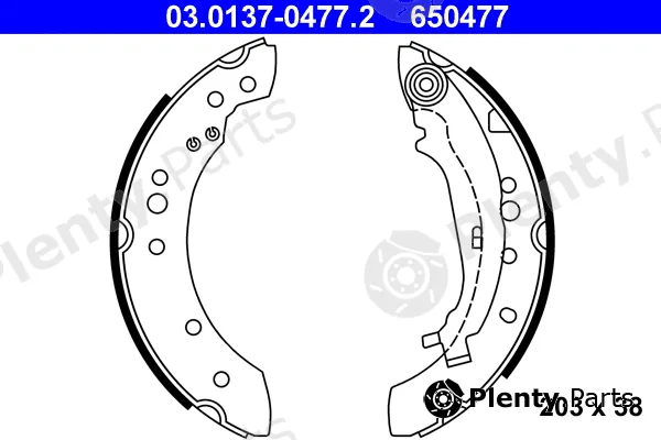 ATE 03.0137-0477.2 — Brake Shoe Set