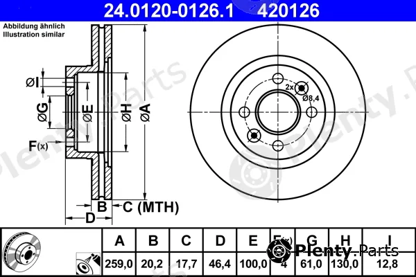 ATE 24.0120-0126.1 — Brake Disc