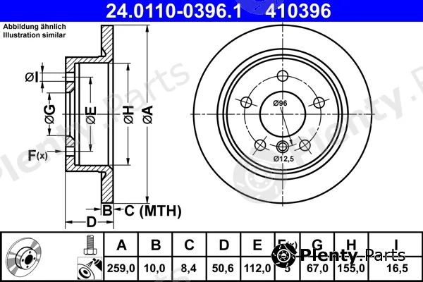 ATE 24.0110-0396.1 — Brake Disc