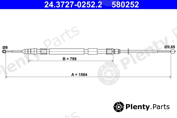 ATE 24.3727-0252.2 — Cable Pull, parking brake