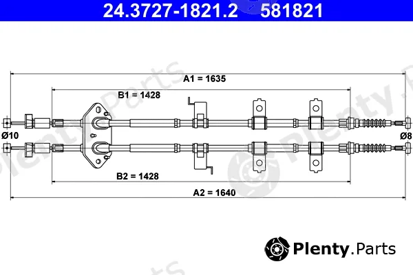 ATE 24.3727-1821.2 — Cable Pull, parking brake