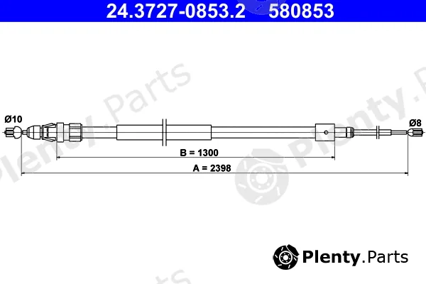 ATE 24.3727-0853.2 — Cable Pull, parking brake