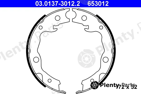 ATE 03.0137-3012.2 — Brake Shoe Set, parking brake