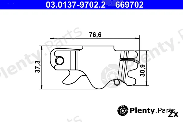ATE 03.0137-9702.2 — Accessory Kit, parking brake shoes expanding lock