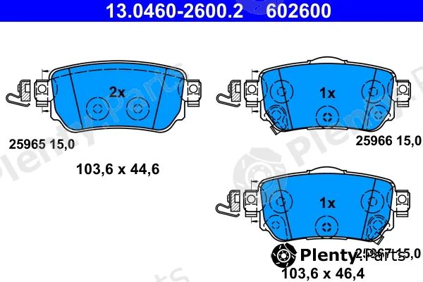 ATE 13.0460-2600.2 — Brake Pad Set, disc brake