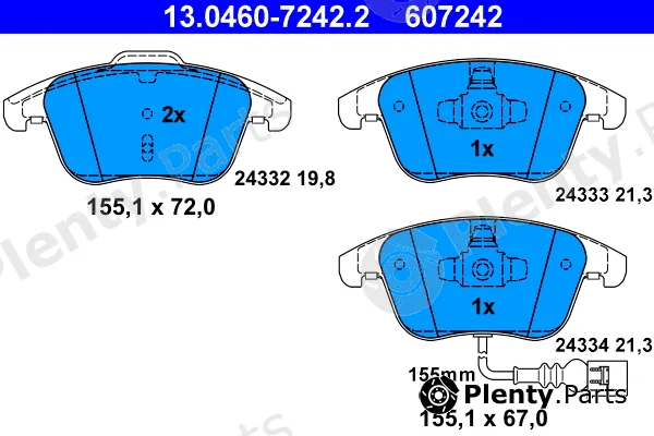 ATE 13.0460-7242.2 — Brake Pad Set, disc brake
