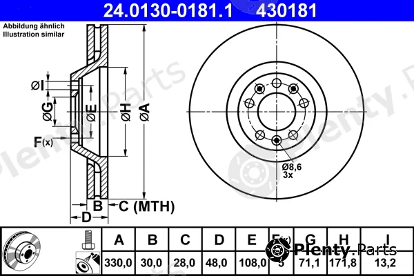ATE 24.0130-0181.1 — Brake Disc