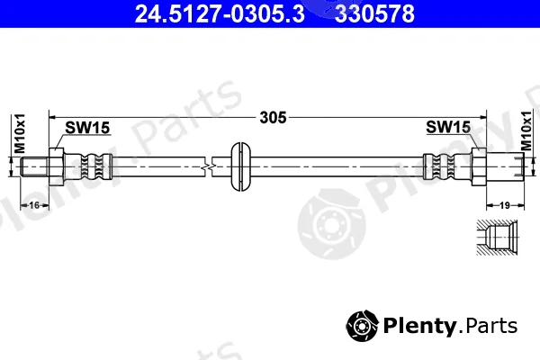 ATE 24.5127-0305.3 — Brake Hose