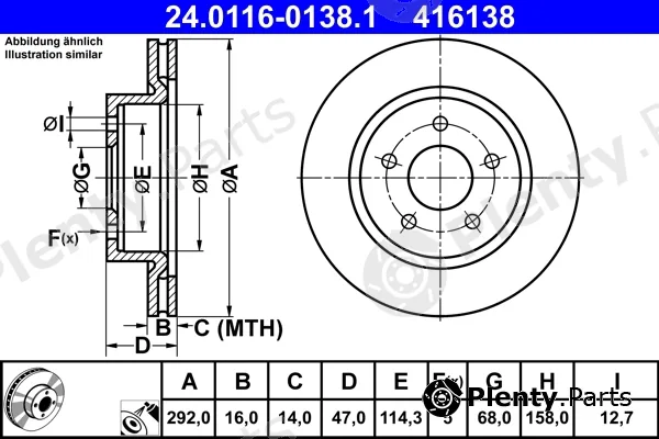 ATE 24.0116-0138.1 — Brake Disc