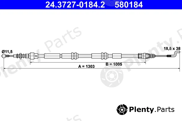 ATE 24.3727-0184.2 — Cable Pull, parking brake