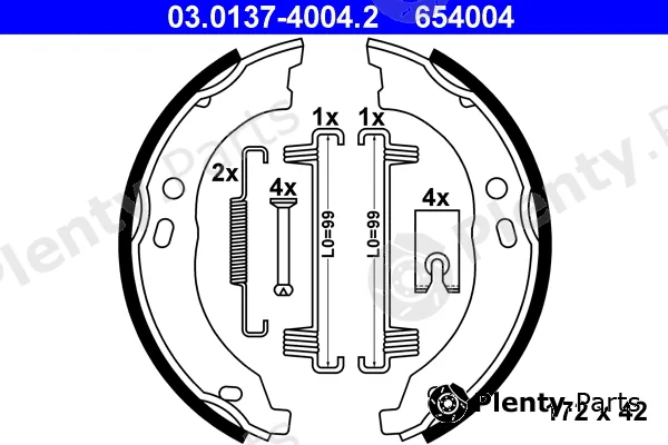 ATE 03.0137-4004.2 — Brake Shoe Set, parking brake