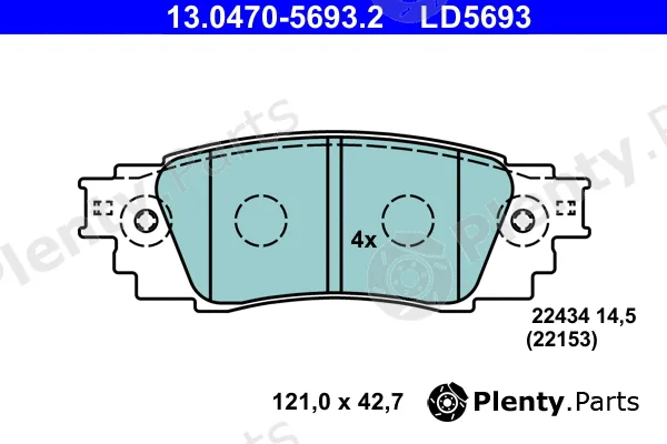 ATE 13.0470-5693.2 — Brake Pad Set, disc brake ATE Ceramic