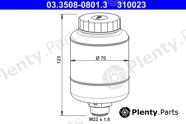 ATE 03.3508-0801.3 — Expansion Tank, brake fluid