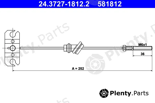 ATE 24.3727-1812.2 — Cable Pull, parking brake