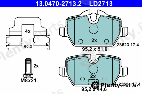 ATE 13.0470-2713.2 — Brake Pad Set, disc brake ATE Ceramic