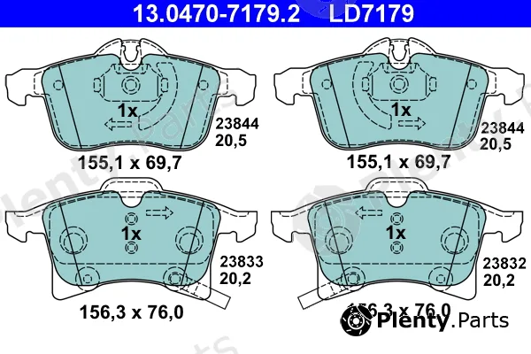 ATE 13.0470-7179.2 — Brake Pad Set, disc brake ATE Ceramic