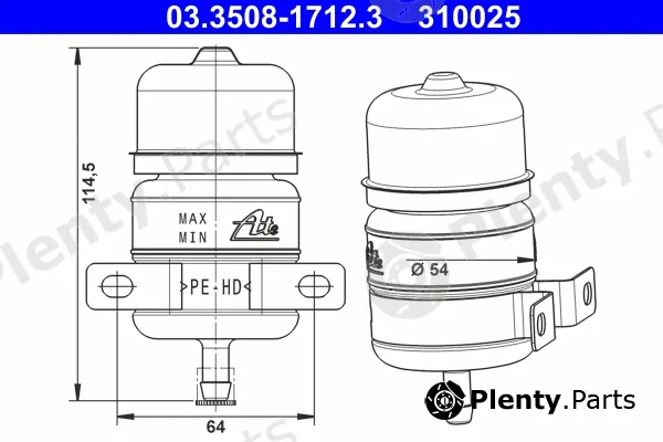 ATE 03.3508-1712.3 — Expansion Tank, brake fluid