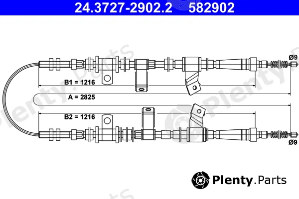 ATE 24.3727-2902.2 — Cable Pull, parking brake