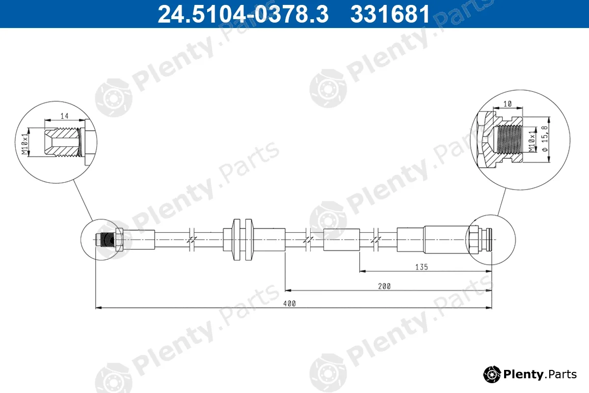 ATE 24.5104-0378.3 — Brake Hose