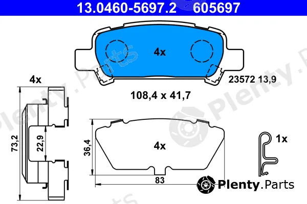 ATE 13.0460-5697.2 — Brake Pad Set, disc brake